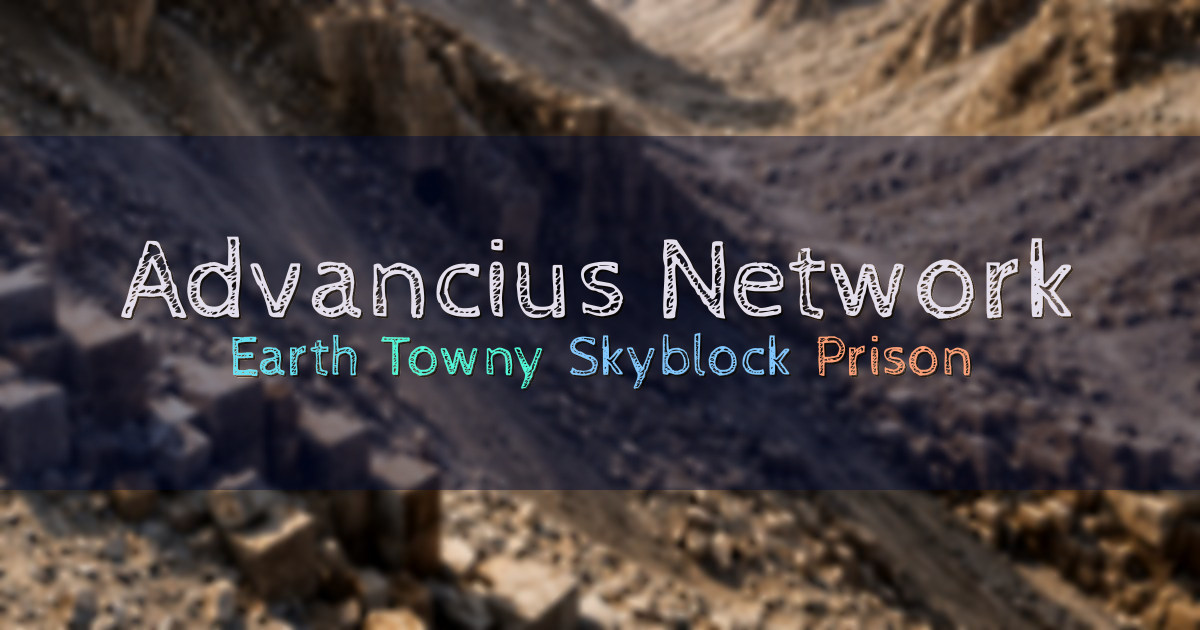 Banner for Advancius Network Free Ranks and 20 Plus Gamemodes
