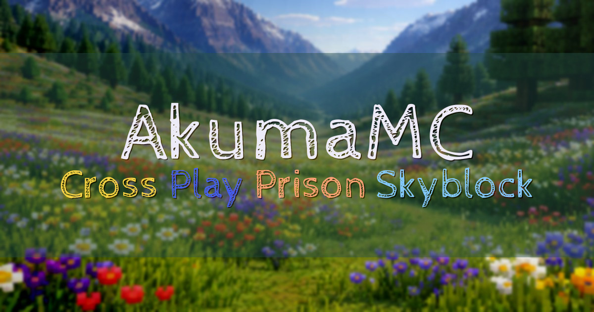 Banner for AkumaMC Cross Play Prison and Skyblock (best.akumamc.net)