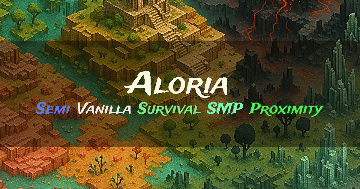 Banner for Aloria Semi Vanilla Survival SMP with Proximity Voice (mc.aloria.us)