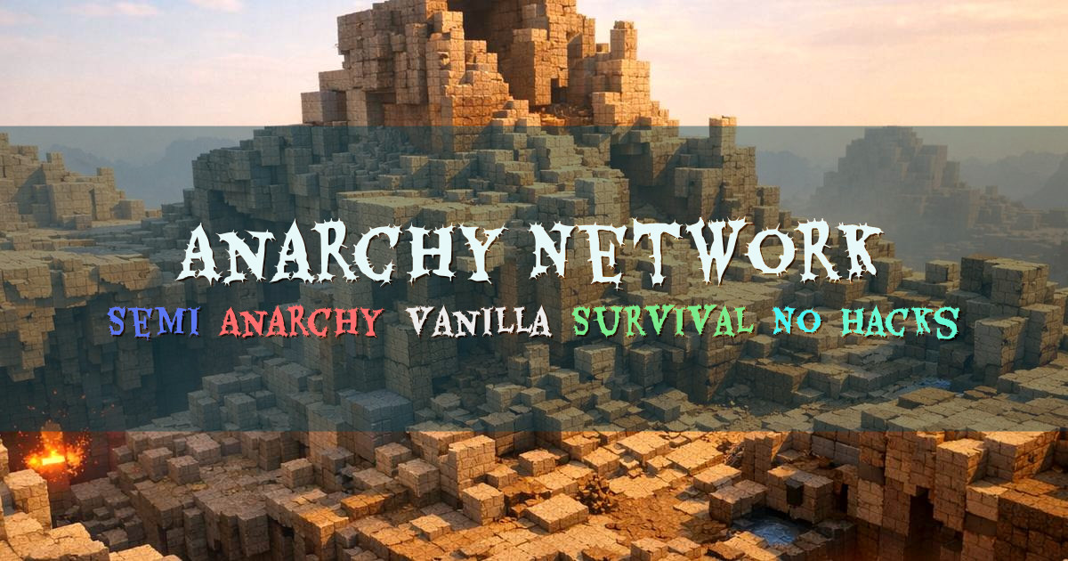 Banner for Anarchy Network Semi Anarchy Vanilla Survival (anarchynetwork.net)