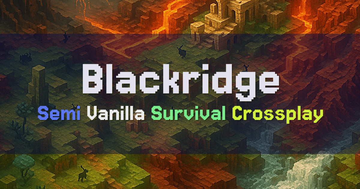 Banner for Blackridge Semi Vanilla Survival With Crossplay (brdg.shulker)