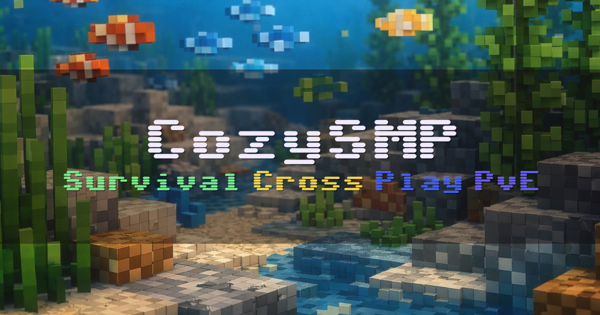 Banner for CozySMP Cozy Survival SMP for Java and Bedrock