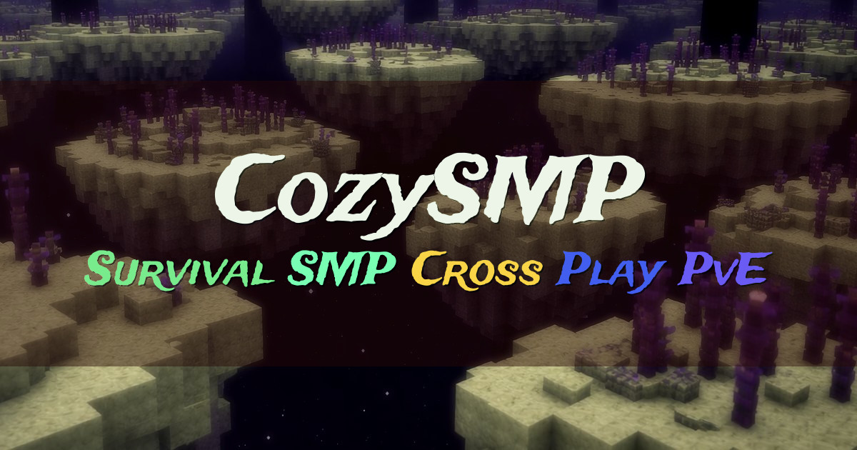 Banner for CozySMP Cross Play Survival SMP (mcs.cozysmp.com)
