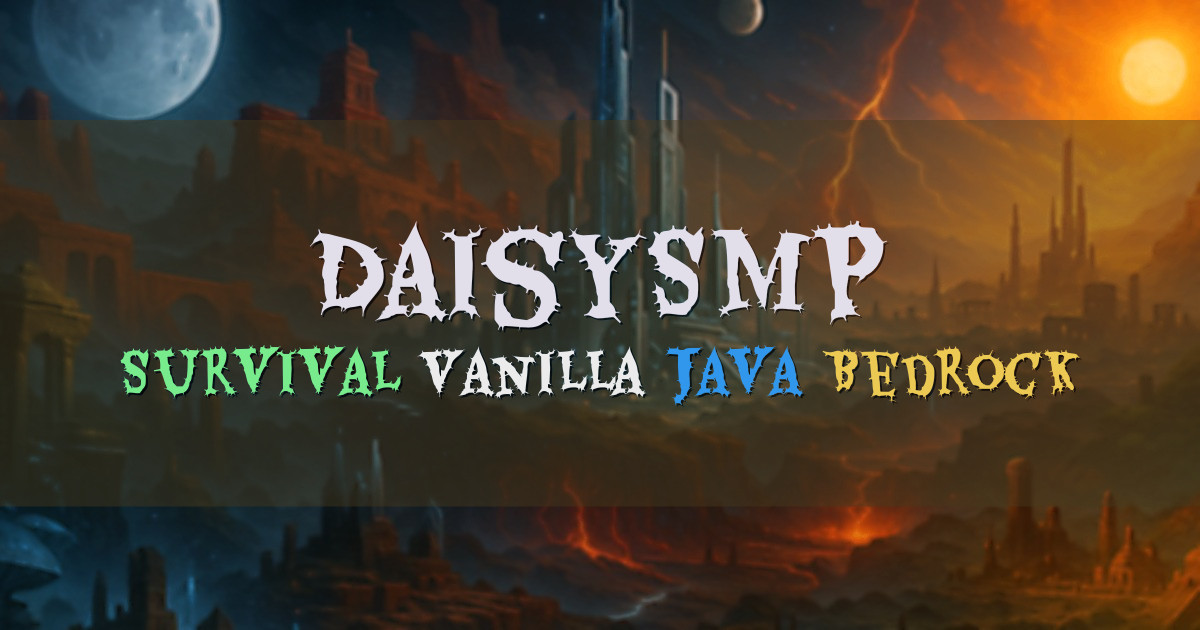 Banner for DaisySMP Survival SMP for Java and Bedrock (daisysmp.net)