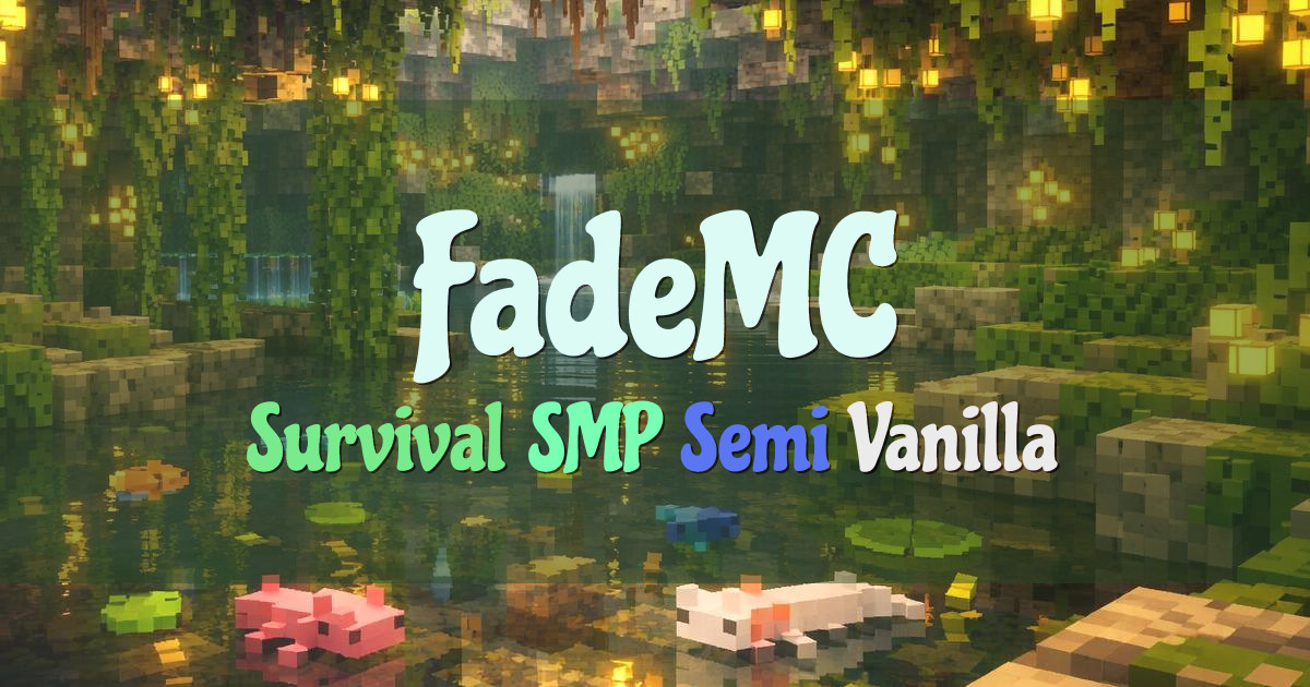 Banner for FadeMC Never Resetting No Grief Survival SMP (fademc.gg)