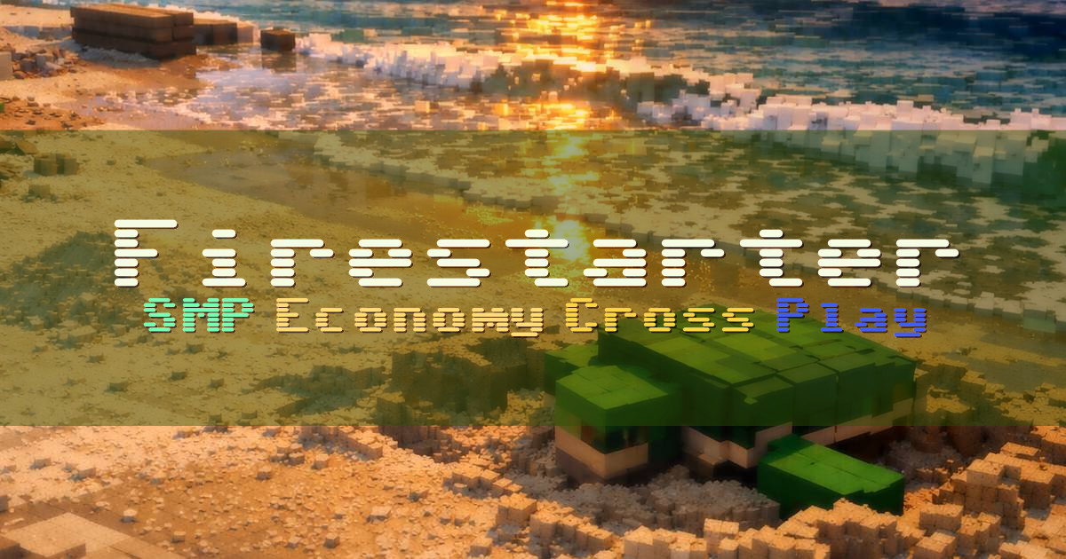 Banner for Firestarter Community SMP with Economy and Cross Play (firestartermc.com)