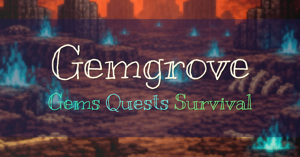Banner for Gemgrove SMP Cozy Fantasy Survival with Gems and Quests