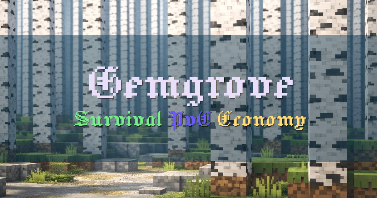 Banner for Gemgrove SMP Fantasy Survival with Powerful Gems (mcs.gemgrove.gg)