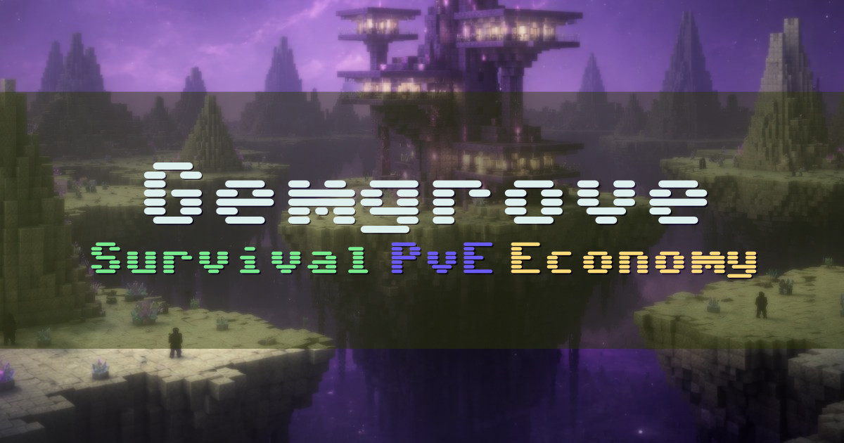 Banner for Gemgrove SMP Fantasy Survival with Powerful Gems (mcs.gemgrove.gg)