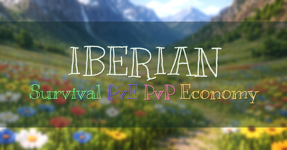 Banner for Iberian Survival con 100 biomas y encantamientos (iberian-mc.net)