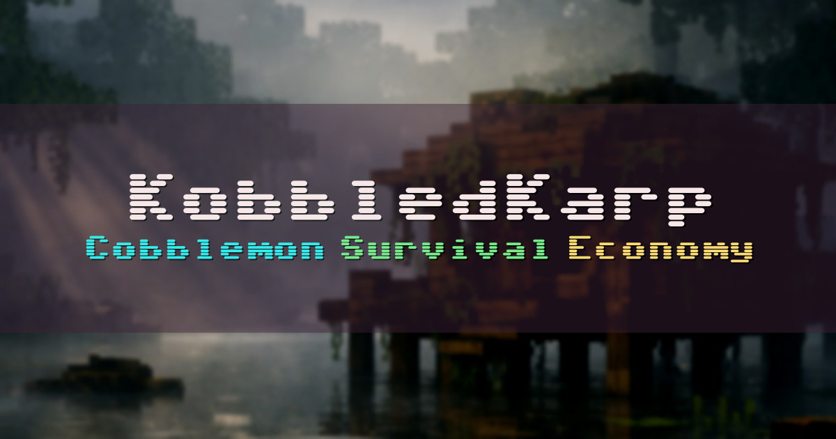 Banner for KobbledKarp Cobblemon Survival Economy (play.kobbledkarp.com)