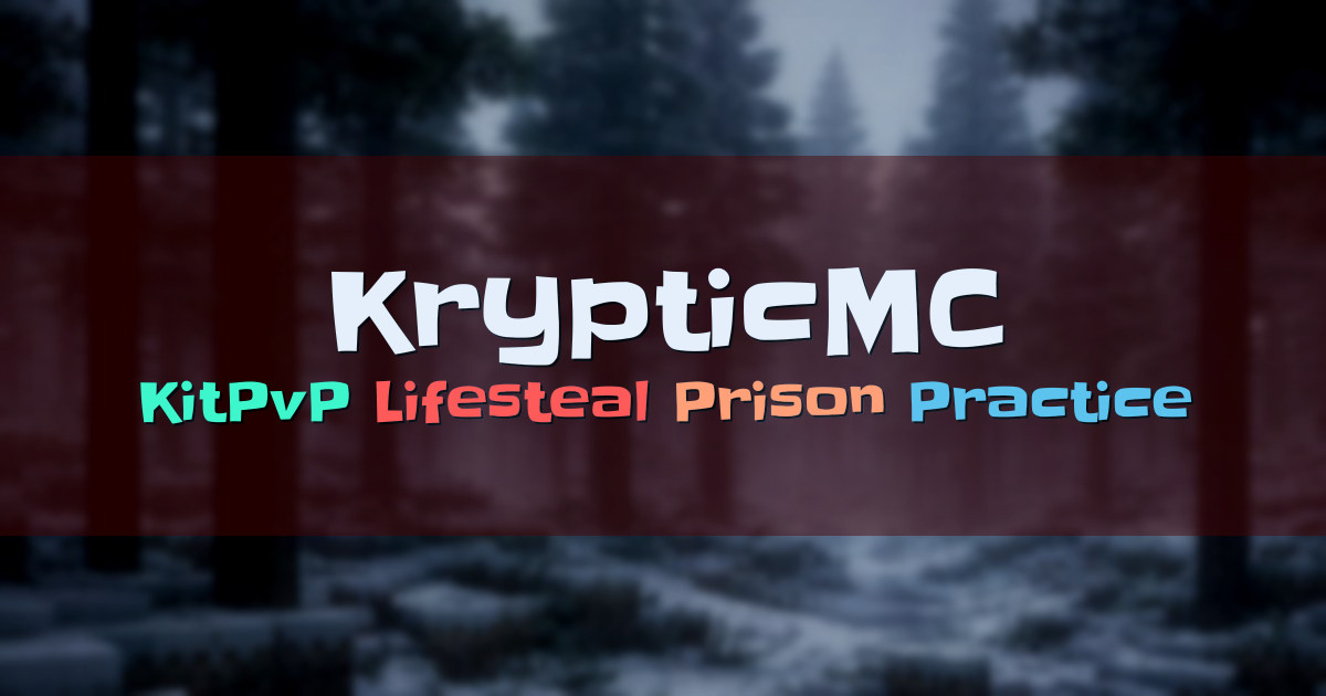 Banner for KrypticMC Practice KitPvP Lifesteal and Prison (play.krypticmc.net)
