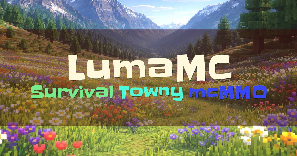 Banner for LumaMC Survival Towny with mcMMO (play.lumamc.net)