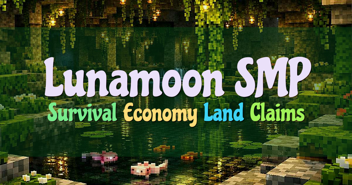 Banner for Lunamoon SMP Peaceful Survival with Economy (lunamoonsmp.com)