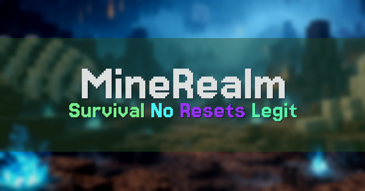 Banner for MineRealm Long Running Legit Survival SMP (classic.minerealm.com)