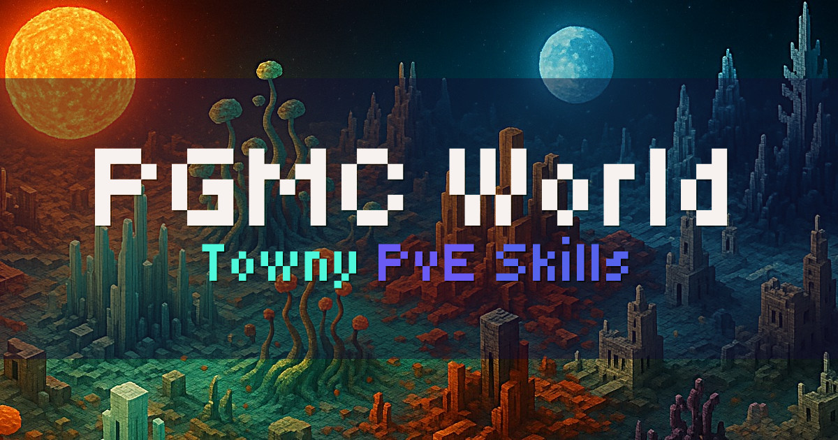 Banner for PGMC World PvE Towny Survival with MMO Skills (pgmc.world)