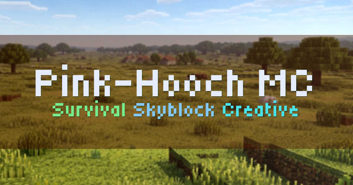 Banner for Pink-Hooch MC Survival Skyblock and Creative (mc.pink-hooch.net)