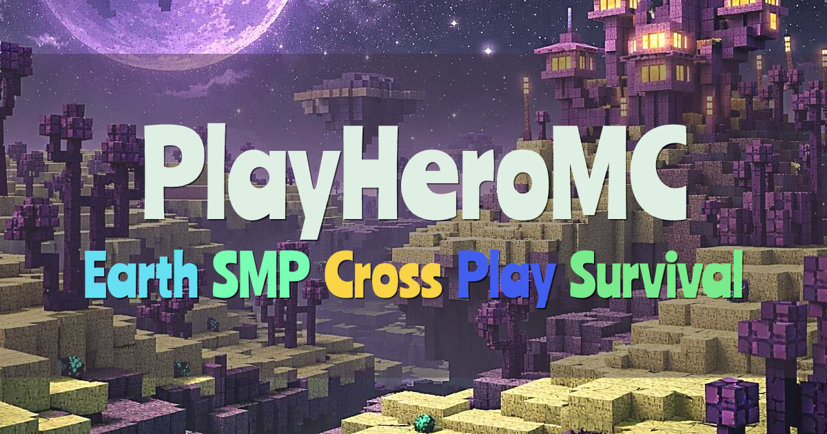 Banner for PlayHeroMC Earth SMP Cross Play Survival (org.playheromc.com)