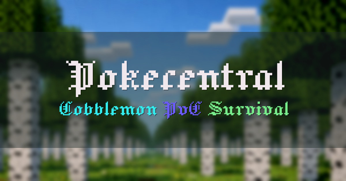 Banner for Pokecentral Cobblemon Community Server (pokecentral.org)