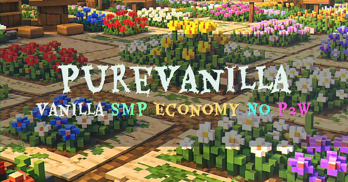 Banner for PureVanilla Vanilla SMP with Separate Economy Mode (ms.purevanilla.co)