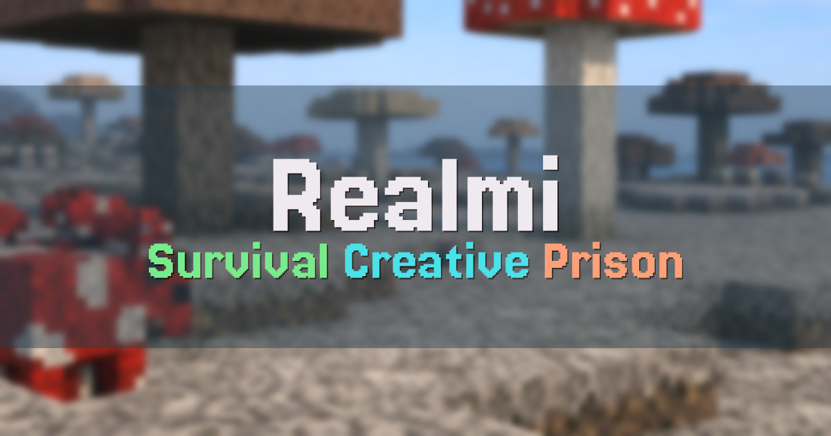 Banner for Realmi suomalainen Survival Creative Prison ja PvP (realmi.fi)