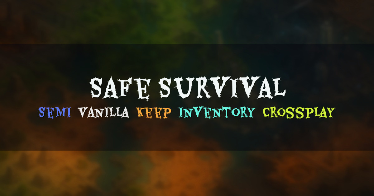 Banner for Safe Survival Semi Vanilla SMP with Land Claims (mc.safesurvival.net)