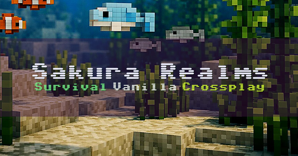 Banner for Sakura Realms Vanilla Survival with Quality of Life (ms.sakurarealms.net)