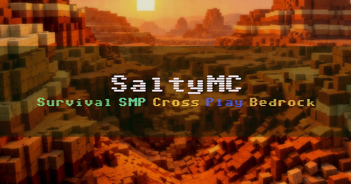 Banner for SaltyMC Survival SMP Cross Play (ms.saltymc.org)