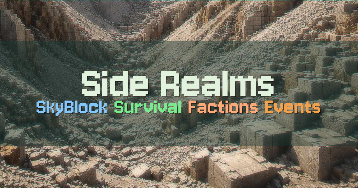 Banner for Side Realms Latvia SkyBlock Survival Factions (mc.siderealms.com)