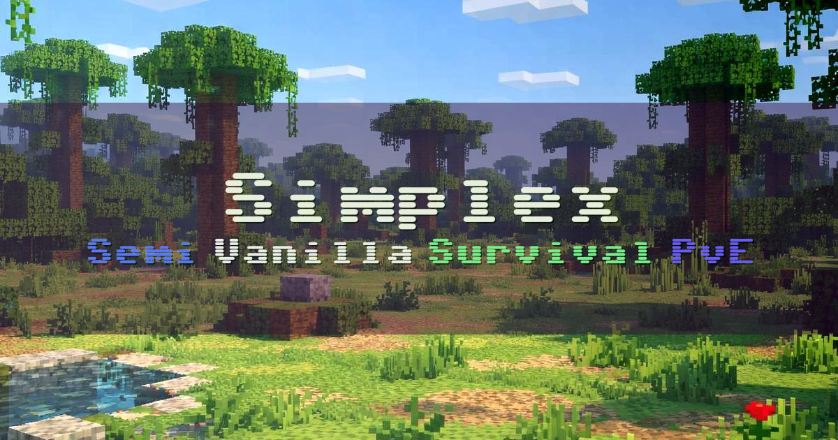 Banner for Simplex Semi Vanilla Survival (simplexmc.com)