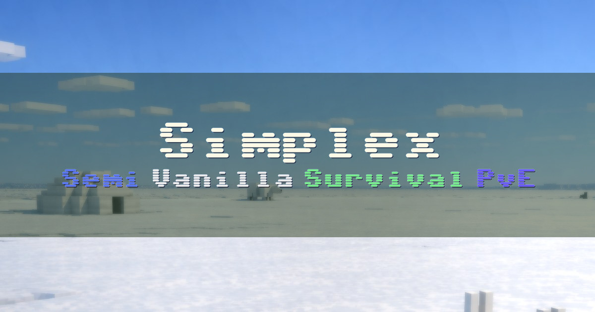 Banner for Simplex Semi Vanilla Survival (simplexmc.com)