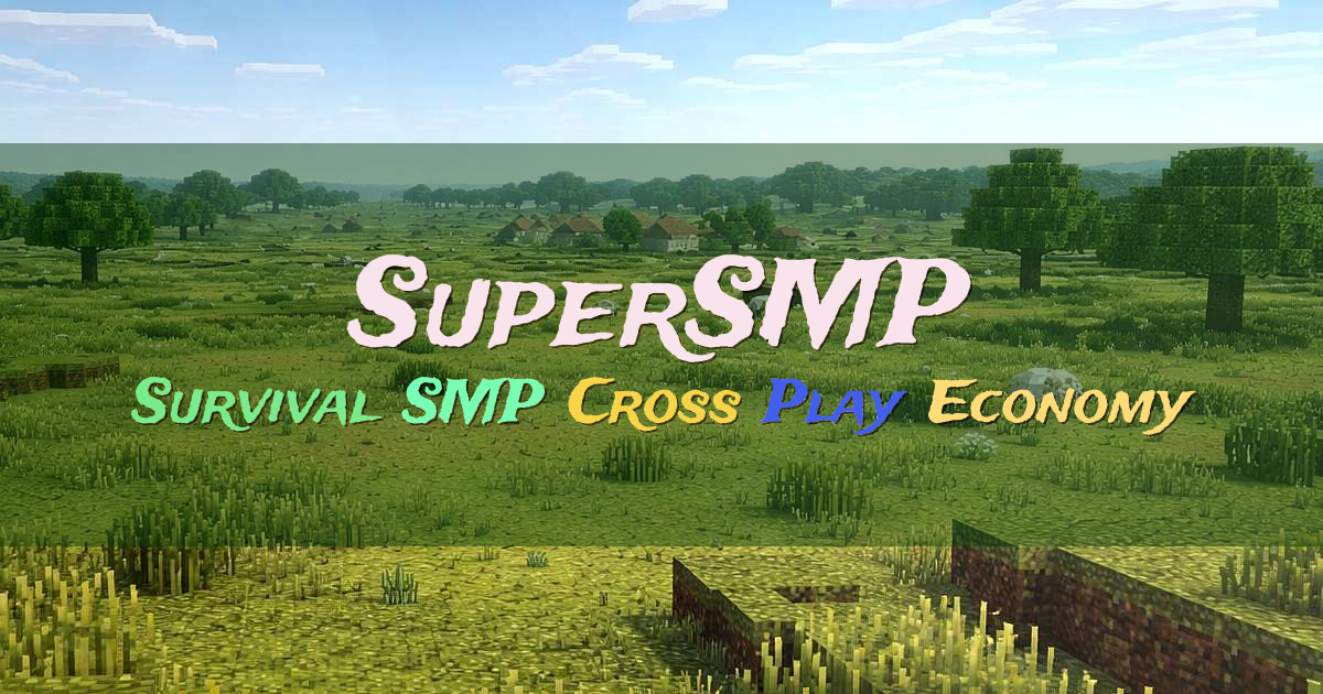 Banner for SuperSMP Survival SMP with Custom Worlds and Bosses (supersmp.fun)