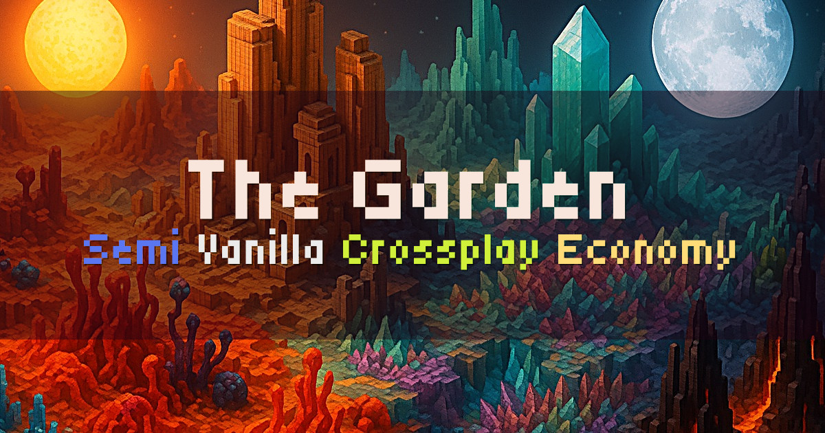 Banner for The Garden Semi Vanilla SMP Crossplay Economy (play.thegardenmc.net)