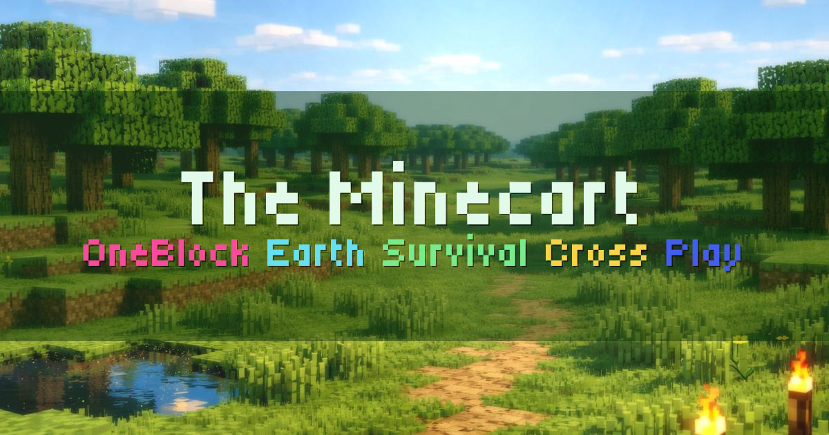 Banner for The Minecart OneBlock and Earth Survival Network (hub.theminecart.net)