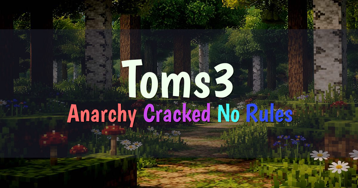 Banner for Toms3 Anarchy Without TPA or Home (toms3.cc)