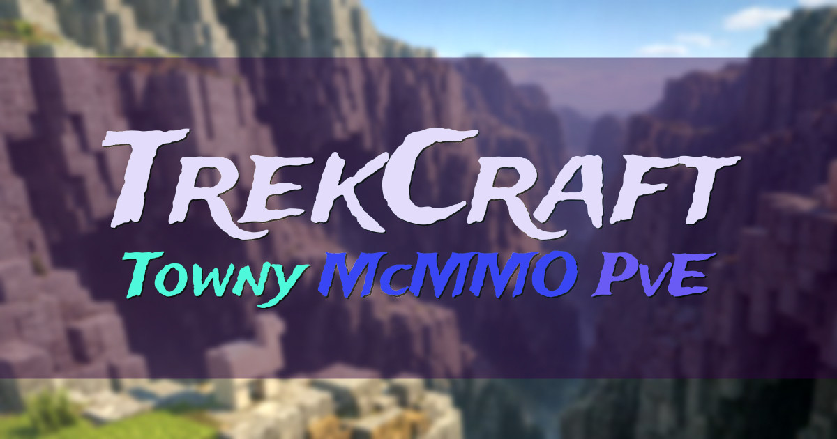 Banner for TrekCraft PvE Towny McMMO Economy Events (mc.trekcraft.net)