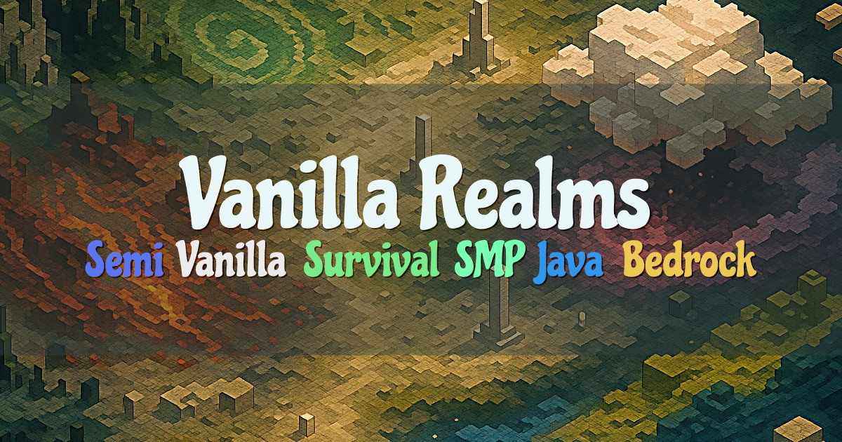 Banner for Vanilla Realms Semi Vanilla Survival SMP (mcs.vanillarealms.com)