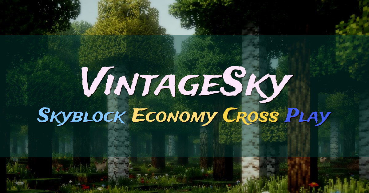 Banner for VintageSky Custom Skyblock with Quests and Bosses (vintagesky.gg)