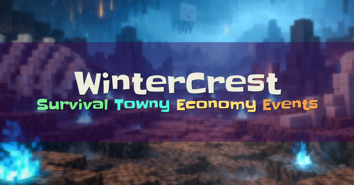 Banner for WinterCrest Survival with Towny and Events (play.wintercrestmc.com)