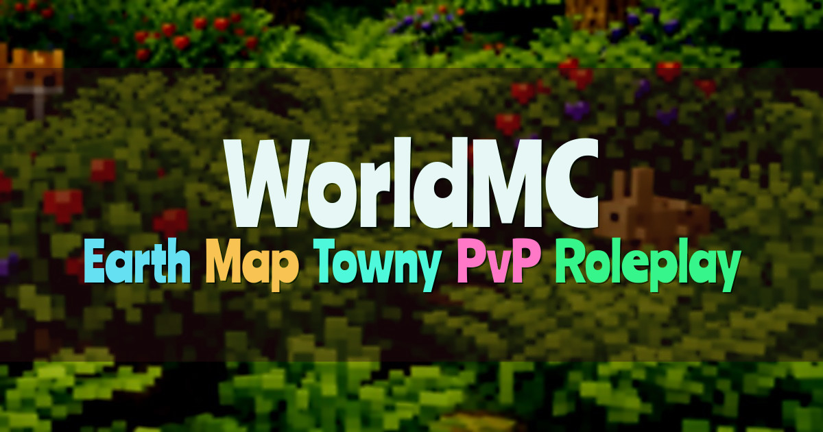 Banner for WorldMC Earth Map Towny Roleplay PvP (play.worldmc.org)