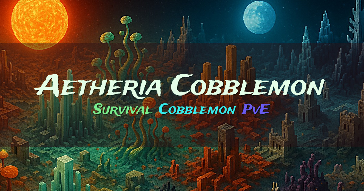 Banner for Aetheria Cobblemon Survival with Exclusive Albinos (play.aetheriacobblemon.com)