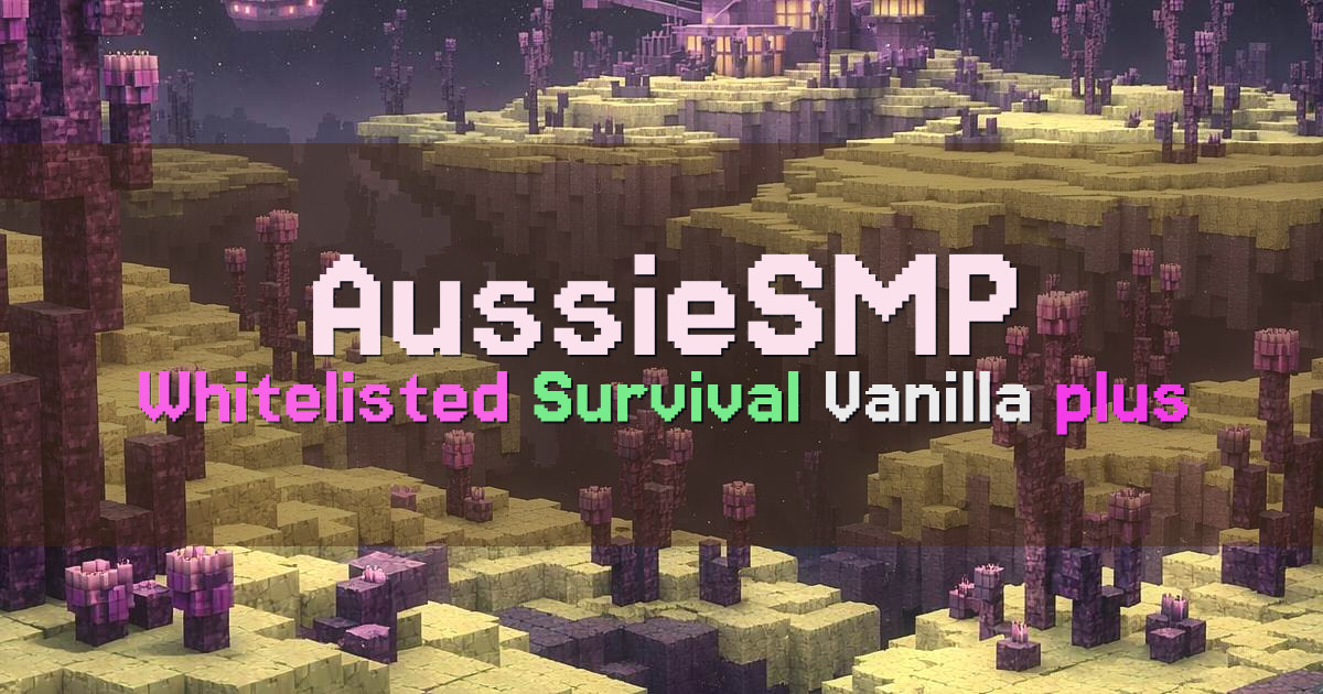 Banner for AussieSMP Whitelisted Vanilla Plus Survival (mc.aus.gg)