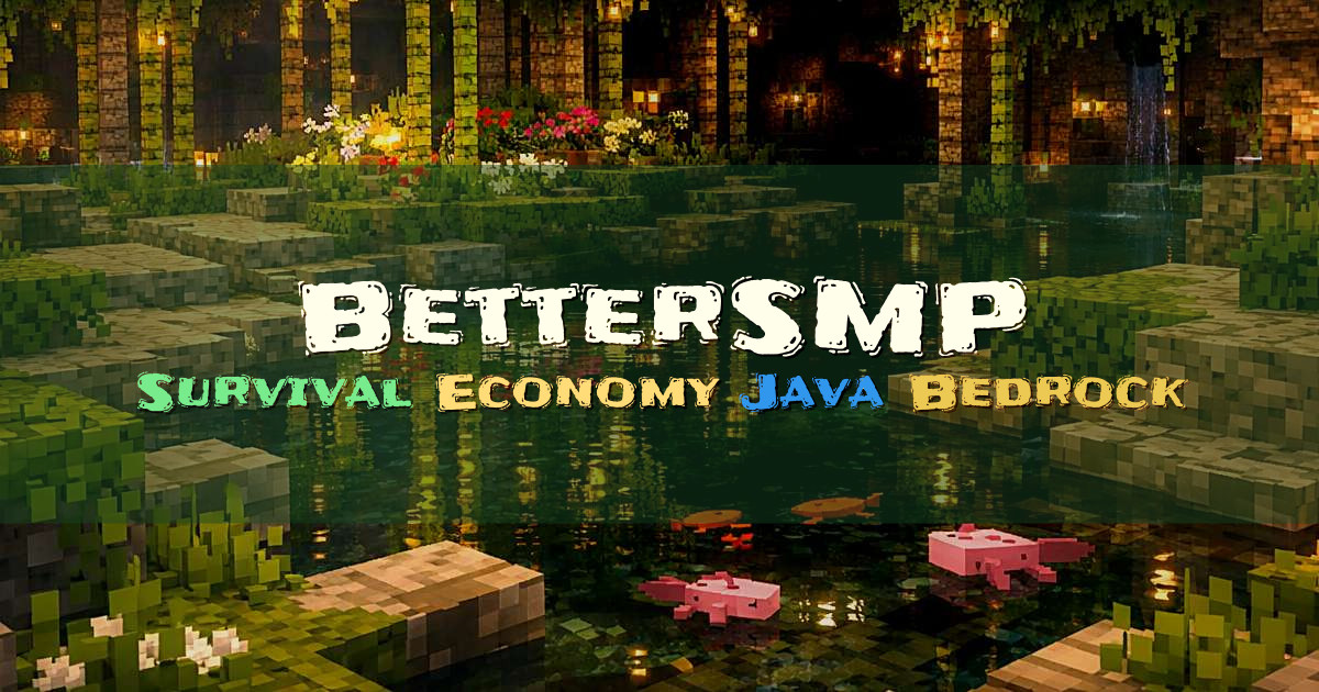 Banner for BetterSMP Fresh Survival Economy Java Bedrock (bettersmpmc.net)