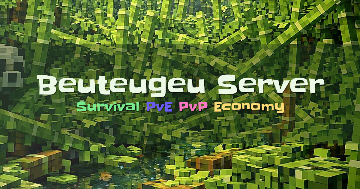 Banner for Beuteugeu Server Survival com Clans e mcMMO (mc.beuteugeu.com)