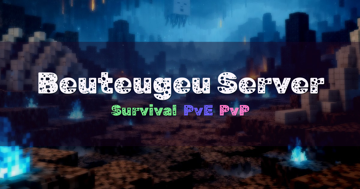 Banner for Beuteugeu Server Survival com economia mcMMO e PvP