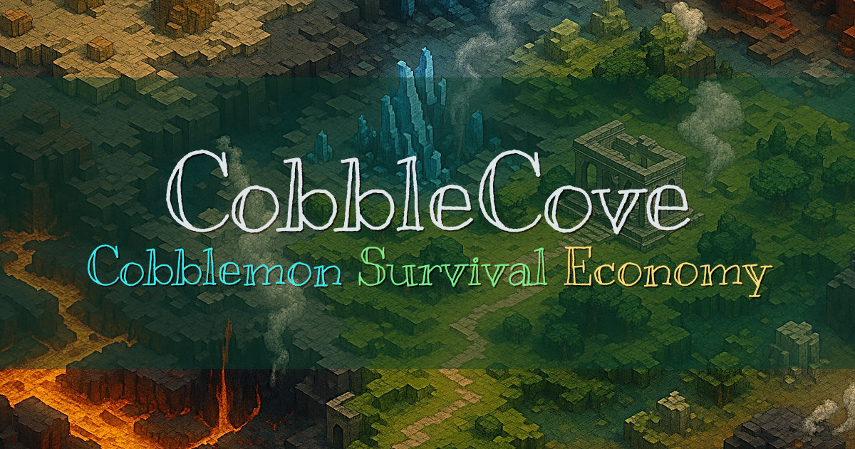 Banner for CobbleCove Cobblemon Survival with Fair Progression (cobblecove.net)