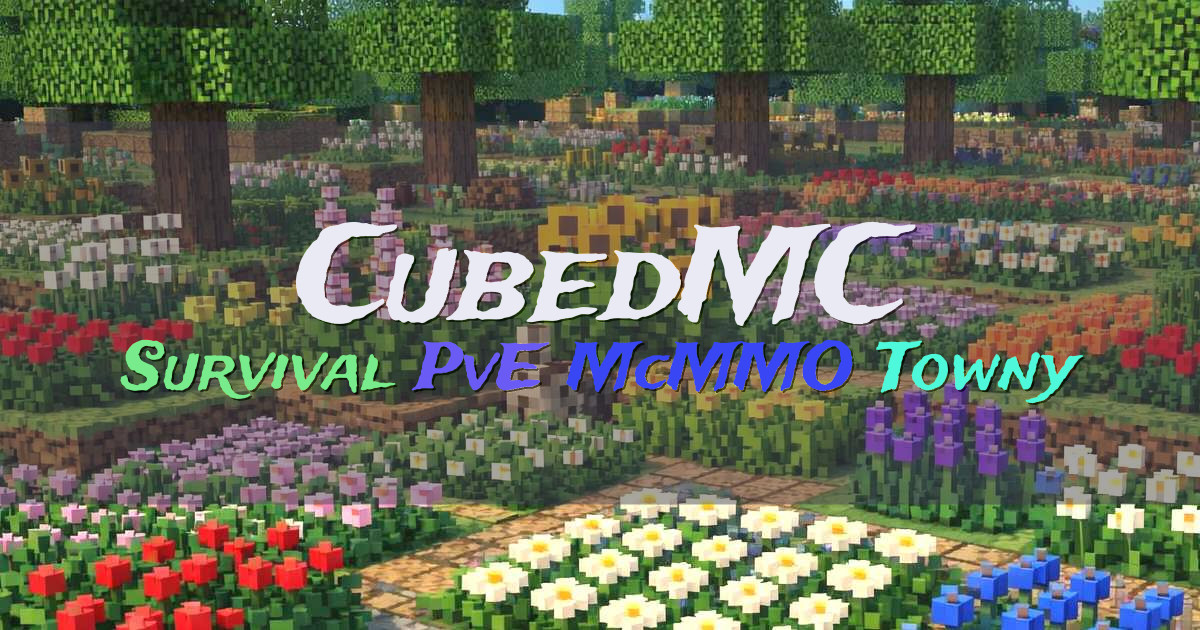 Banner for CubedMC PvE Survival with Towny and McMMO (cubedmc.org)