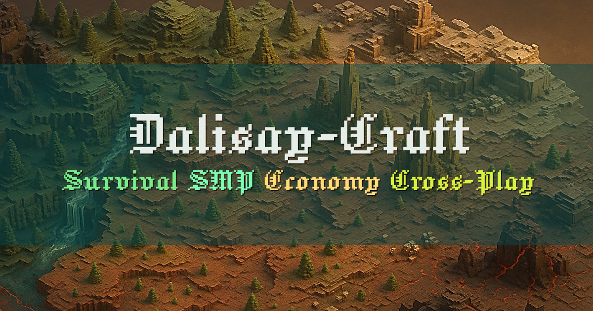Banner for Dalisay-Craft Balanced Survival SMP Economy (dalisaycraft.sereinhost.com)