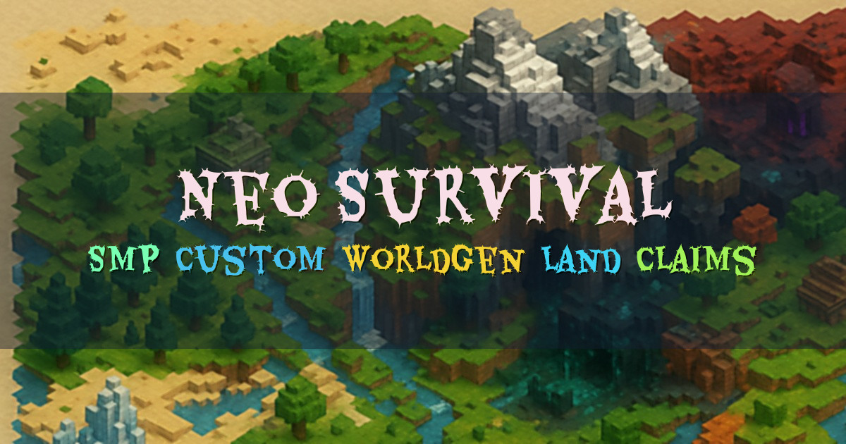 Banner for Neo Survival SMP with Custom World Generation (play.neosurvival.fun)