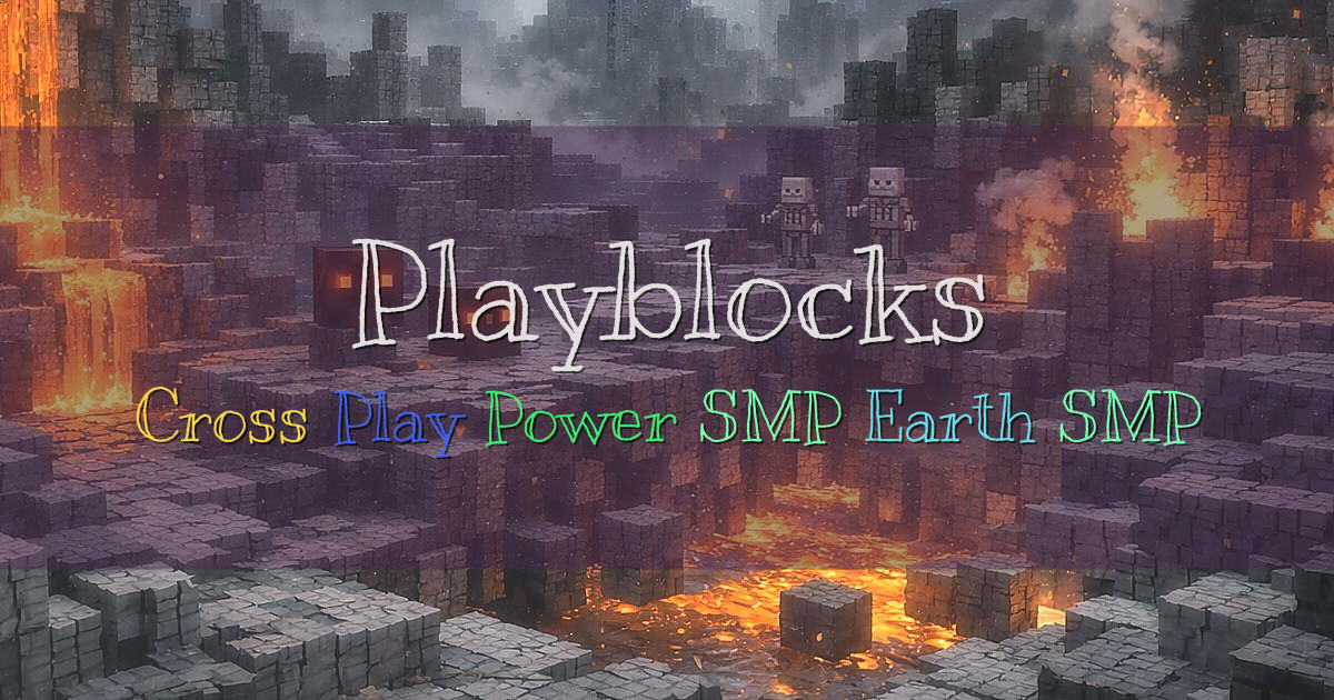 Banner for Playblocks Power SMP and Earth SMP Survival (org.playblocks.net)